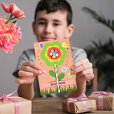 24 Sets Mother's Day Flower Card Craft Kit for Kids Spring DIY Flower Greeting Card Set Happy Mother's Day Card Making Kit for Mom Gifts Classroom School Home Activities Sanixin
