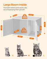 Feandrea Cat Litter Box Enclosure, Litter Box Furniture Hidden with Removable Divider, Indoor Cat House, End Table, 31.5 x 20.9 x 19.7 Inches, White UPCL002W01 Feandrea