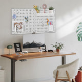 SHGJ&SOFT PegBoard Combination Kit, Pegboards and Accessories Modular Hanging, Wall Organizer Pegboard for Home and Office,24″×24″, Wall Mount Display Pegboard Panel Kits (White, 4 Pieces) SHGJ&SOFT