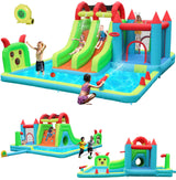 HIJOFUN Inflatable Water Slide Park 18x15FT Mega Water Park Bounce House w/Double Waterslide Large Splash Pool, Deep Pool, Shower,Water Cannon,Climbing Wall and Jumping Bouncer for Backyard Outdoor HIJOFUN