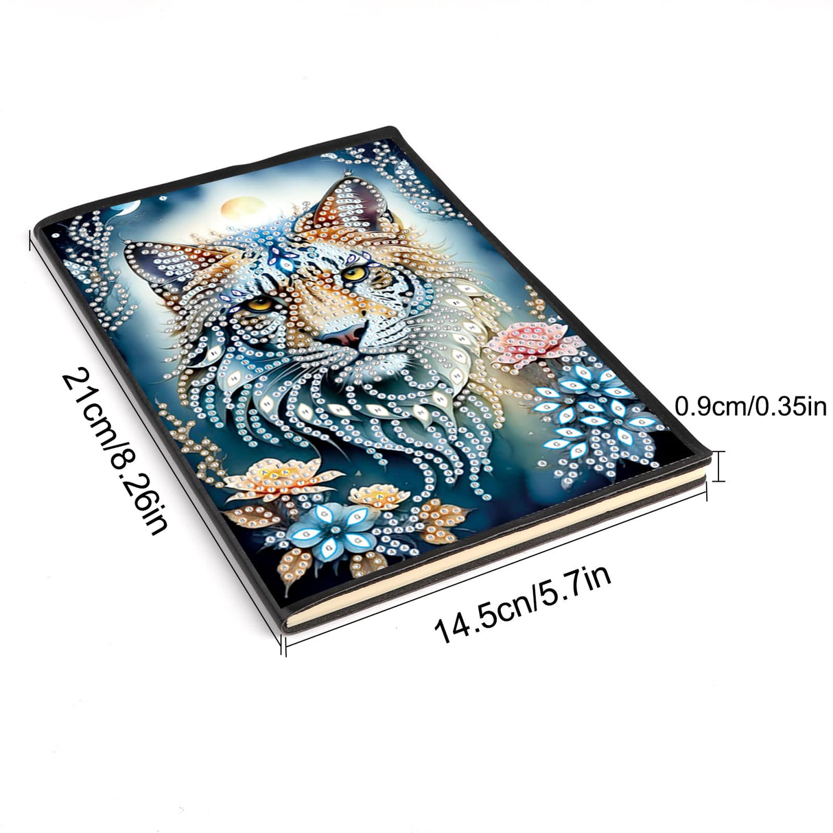 DCIDBEI 2 Pack DIY Diamond Painting Notebook Tiger Horse A5 Blank Diamond Painting Diary Sketchbook Book Rhinestone Craft Diamond Art Notebook Students 50 Sheets Diamond Journal Kits DCIDBEI