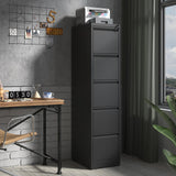 IKIMI 5 Drawer File Cabinet,Metal Filing Cabinets for Home Office,Vertical File Cabinet with Lock,Heavy Duty Metal Storage Cabinet for A4/Letter/Legal Size Files,Assembly Required IKIMI