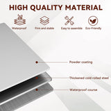 Kubohogar Display Cabinet with Glass Doors,71" Metal Curio Cabinets with 4 Adjustable Shelves, 5 Tier Display Case for Collectibles, Metal Storage Cabinet, White Kubohogar