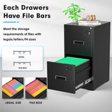 Greenvelly Black Filing Cabinet 2 Drawer, 18” D Vertical File Cabinet with Lock, Locking File Cabinet for Home Office, Metal File Cabinet for Hanging Letter/Legal Folders, Easy Assemble Greenvelly