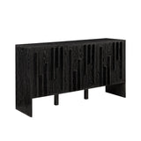 Walker Edison Contemporary Detailed 3-Door Sideboard, 55 Inch, Black Walker Edison