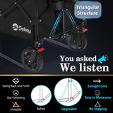 Sekey 220L Collapsible Foldable Wagon with 330lbs Weight Capacity, Heavy Duty Folding Wagon Cart with Big All-Terrain Wheels & Drink Holders (Black) Sekey