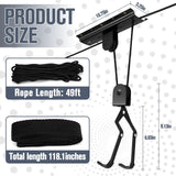 LIYYOO Garage Pulley Lift System, Ceiling Storage Hoist, For Cargo Box/Kayak/Bike/Ladders,Heavy Duty Holds 100 lbs, Fits 8-10 ft Tall Garage Ceilings LIYYOO