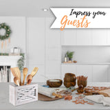 Autumn Alley Barn Door Rustic Kitchen Utensil Holder- Farmhouse Wooden White Kitchen Utensil Holder- Galvanized Accents- Rustic Kitchen Decor- Farmhouse Details Add Charm to your Country Kitchen Autumn Alley