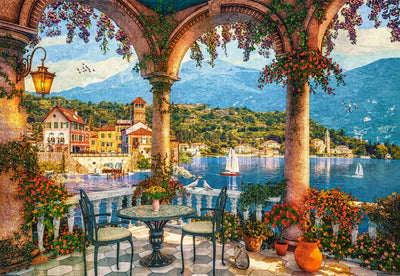 CASTORLAND 1000 Piece Jigsaw Puzzles, Mediterranean Veranda, Italian Mountain Lake, Adult Puzzle, Castorland C-105120-2
