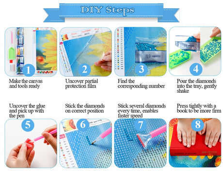 Eiazuiks Diamond Painting Kits for Adults, Colorful Flowers 5D DIY Diamond Art Kits Full Drill Diamond Dots for Gift Wall Decor and Relaxation Gem Arts 12x16 inch Eiazuiks