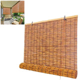 Outdoor Bamboo Blinds for Patio Sun Shade, UV Resistant Window Roller Shades Woven Roll Up Bamboo Curtain Thermal Insulated Cordless 23 35 42 45 52 58 60 65 70 72in Wide (Size : 44in x 64in(W x H)) VELLOW