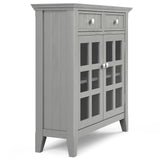 SIMPLIHOME Acadian SOLID WOOD 36 Inch Wide Rustic Entryway Hallway Storage Cabinet in Fog Grey, For the Living Room, Entryway and Family Room SIMPLIHOME