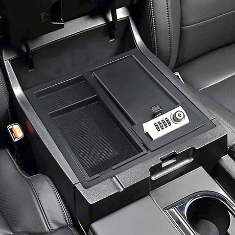 LEABON Center Console Safe Guns Storage Box Compatible with 2014-2022 Toyota Tundra 5.7L V8, with 4-Digit Combo Lock, 2 Keys, Organizer Coin Tray - 00016-34174 (classic) LEABON