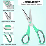 Scissors, Rkqoa 8" Scissors All Purpose 6 Pack - Comfort-Grip Sharp Scissors for Office School Sewing Fabric Craft Art Supplies, Teacher/Class Scissors, Right/Left Handles Almarto