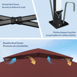 11'X11' Outdoor Gazebo, Pop Up Patio Gazebo with 4 Sidewalls Mosquito Netting, Heavy Duty Gazebo Canopy Tent with Double Air Roofs for Backyards, Patios, Decks, Gardens, Parks (Red) Yokayoay
