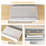 Upesitom Pull Out Cabinet Organizer, 15.3'' Deep Expandable Slide Out Cabinet Organizer Fixed with Adhesive Nano Film, Slide Out Drawers Pull Out Tray for Cabinet in Kitchen, Pantry, Bathroom, White Upesitom