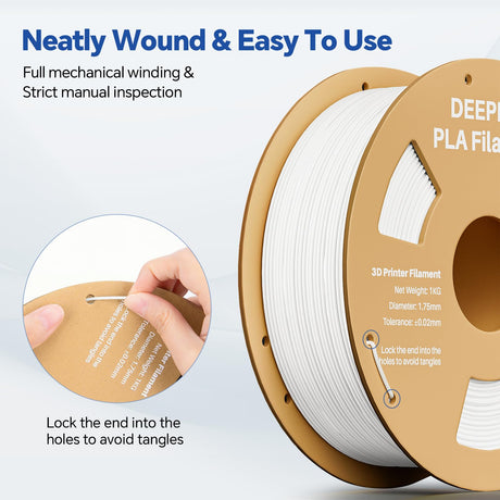 DEEPLEE PLA 1.75mm 3D Printer Filament, Dimensional Accuracy +/- 0.02mm, Neatly Wound, No Clogging, Vacuum Package, Fits for Most FDM 3D Printers, Cardboard Spool 1kg Black Deeplee