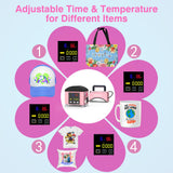 BERXOL Hat Press,Hat Press Heat Machine for Caps, Curved Heat Plate，Precise Temperature & Timer Control for Easy Operation, Mini Hat Heat Press for Hats, Bags and Socks (Coral Pink) BERXOL