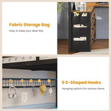 ADORNEVE Loft Bed Full Size with U-Shaped Desk, 6 Storage Drawers, Power Outlet, LED Metal Loft Bed with 2 Storage Shelves, Bed with Safety Guardrail & Ladders, No Box Spring Needed, Rustic Brown ADORNEVE