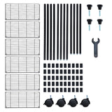 Simple Deluxe 6-Tier Shelving Units, 29.92'' W x 13.98'' D x 71.65'' H Adjustable Wire Shelving with Hanging Hooks and Wheels, Black Simple Deluxe