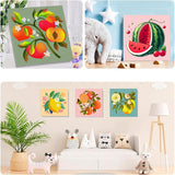 SYDYLH 6 Pack Framed Paint by Numbers Kit for Kids,Easy Acrylic Paint by Numbers Kits on Canvas,Fruit Oil Painting Paint by Number for Adults Beginners for Home Wall Decor (8x8inch) SYDYLH