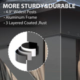 WELYAS Aluminum Hardtop Gazebo 10' X 12' Heavy Duty All Weather Black Gazebos with Galvanized Steel Double Metal Roof for Garden Patio Deck Backyard, Curtains and Netting Included WELYAS