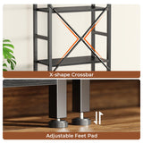 SUPERJARE Triple 4 Tier Bookshelf, Bookcase with 11 Open Display Shelves, Wide Book Shelf Book Case for Home & Office, Black SUPERJARE