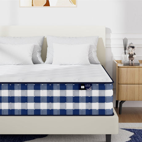 ZFHCBJ King Size Mattress, 10 Inch Gel Memory Foam Hybrid Mattress in a Box, Independent Pocket Coils for Motion Isolation, Medium Firm, Pressure Relief & Upgraded Support, CertiPUR-US ZFHCBJ