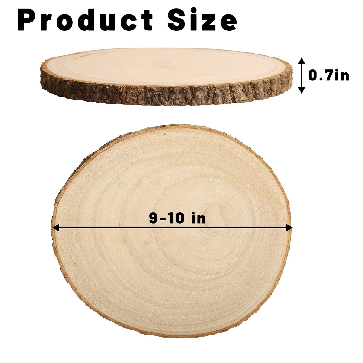 JILTWO 8Pcs 9-10 Inch Unfinished Wood Slices, Wood Rounds Cookies for Crafts, Rustic Wood Circles & Slabs, Wooden Discs for Tables Decor- Perfect for Centerpieces, Art Projects and Rustic Weddings JILTWO