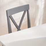 Walker Edison 4 Person Modern Farmhouse Wood Small Dining Table Dining Room Kitchen Table Set Dining 4 X Chairs Set, 48 Inch, White and Grey Walker Edison