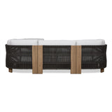 Real Flame Stratton 5 Piece Outdoor Patio Furniture Set, Sunbrella Fabric, Deep Seating Sectional Couch, Modular, Aluminum Frame, for Lawn and Backyard Real Flame