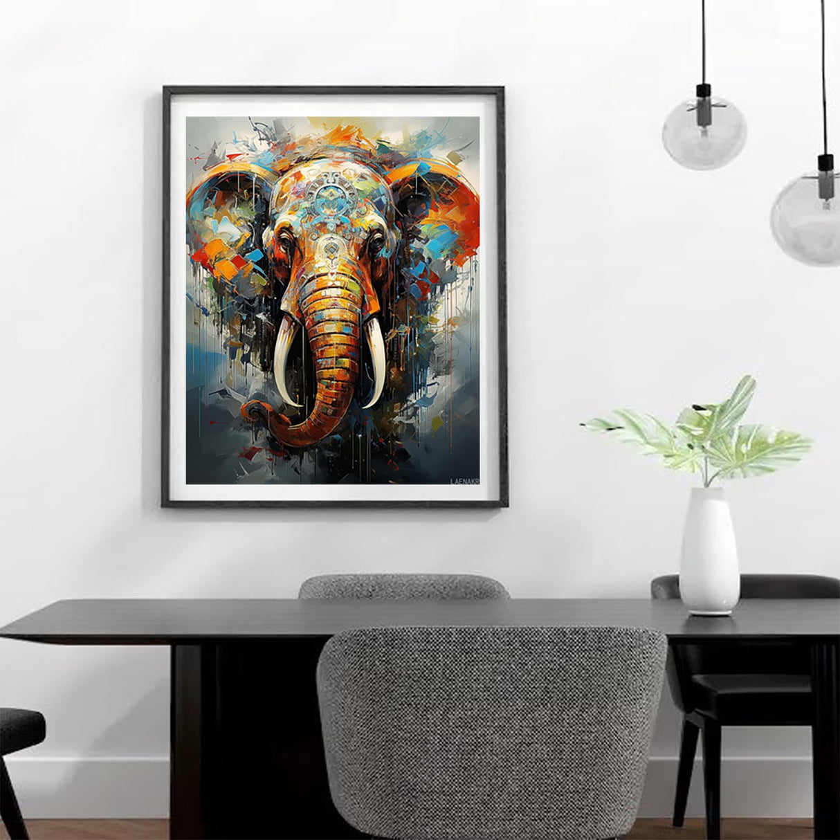 LAENAKR Paint by Numbers Elephant for Adults, Acrylic Oil Painting by Numbers Kits for Beginner with Paintbrushes Brushes Paintwork Art Canvas for Home Decor 16x20 inch / 40x50 cm LAENAKR