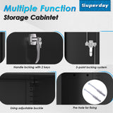 Superday 36" Locking Garage Storage Cabinet, Black Metal Storage Cabinet with Locking Doors and Adjustable Shelves, Steel Lockable Cabinets, Tool Cabinets for Home Office Garage School Superday