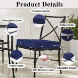 MJIAIDEA Outdoor Chair Cushions Set of 2 for Patio Furniture 22x22x4 Inch Waterproof Patio Chair Cushion 3 Year Color Fastness Square Elastic Foam Garden Sofa Couch Pads with Ties and Handle,Blue MJIAIDEA