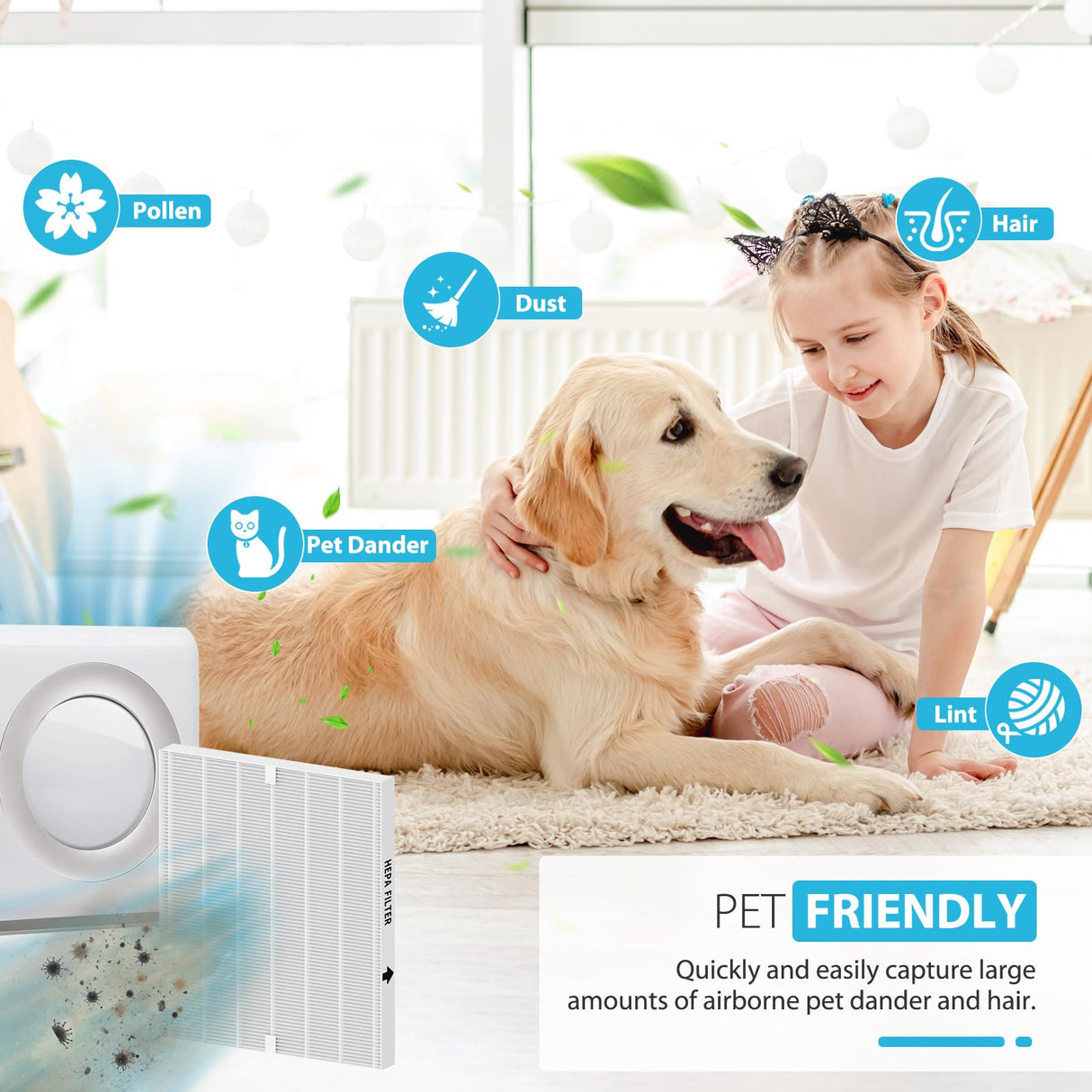 3 Pack AP-1512HH True HEPA Replacement filter Compatible with Coway Airmega AP-1512HH Air Purifier and Airmega 200M Air Purifier, AP-1512HH, AP-1512HH-FP, AP-1518R, AP-1519P, Item NO #3304899 Colorfullife