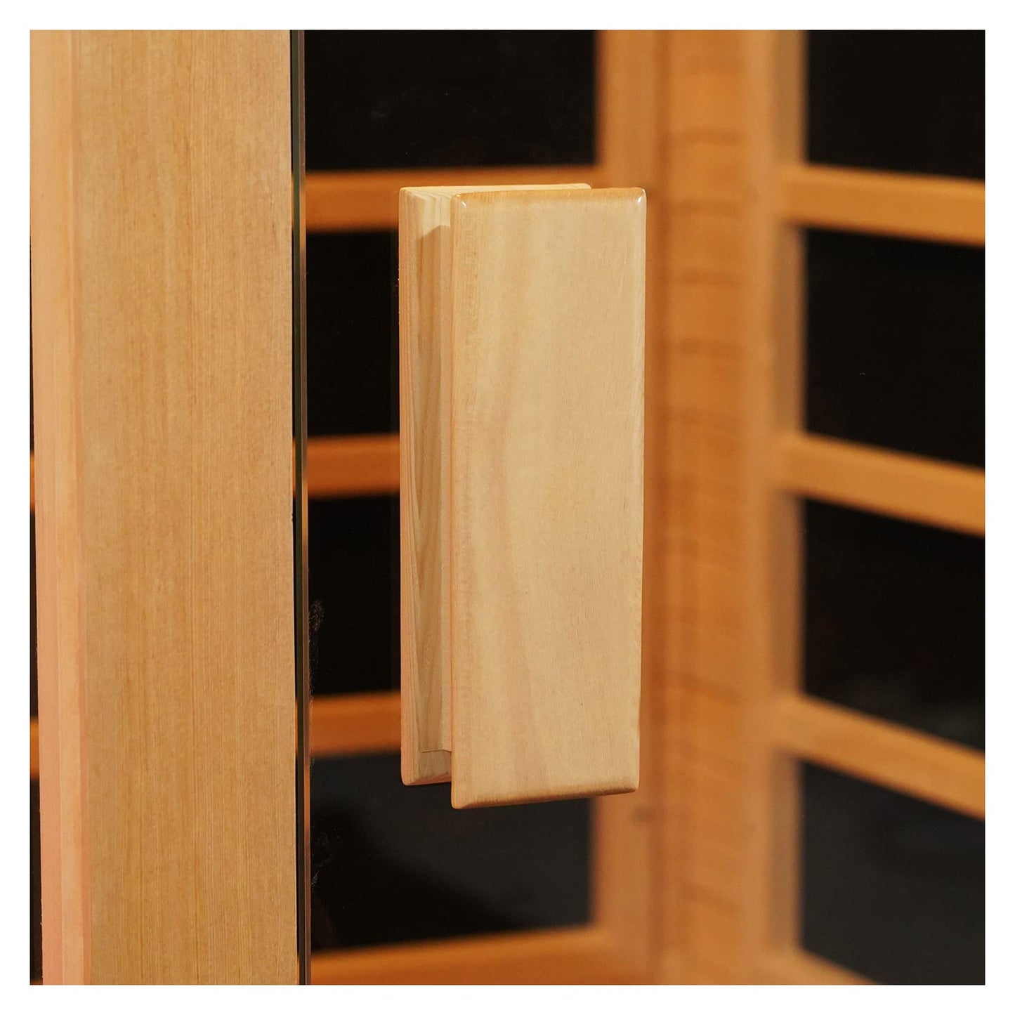 amocane Wooden Hemlock Sauna Door Handle 7.87" x 2.76" x 0.98" for Sauna Room or Any Door, Sauna Accessories for Infrared Steam Barrel Saunas with Screws