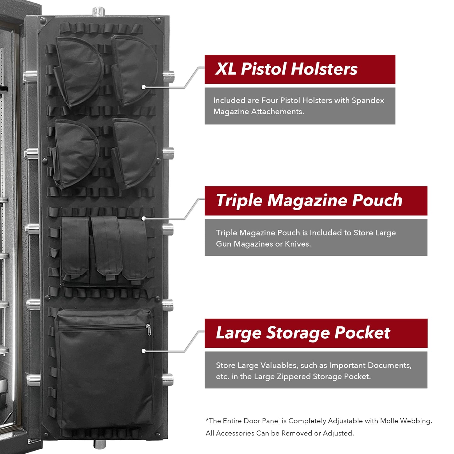 Stealth Premier 23 Gun Safe PR23 UL RSC Burglary Rated, 90 Minute Fire Protection, 23 Gun Capacity UL Listed Lock, CA DOJ Approved, Shelves & Customizable Door Panel Organizer