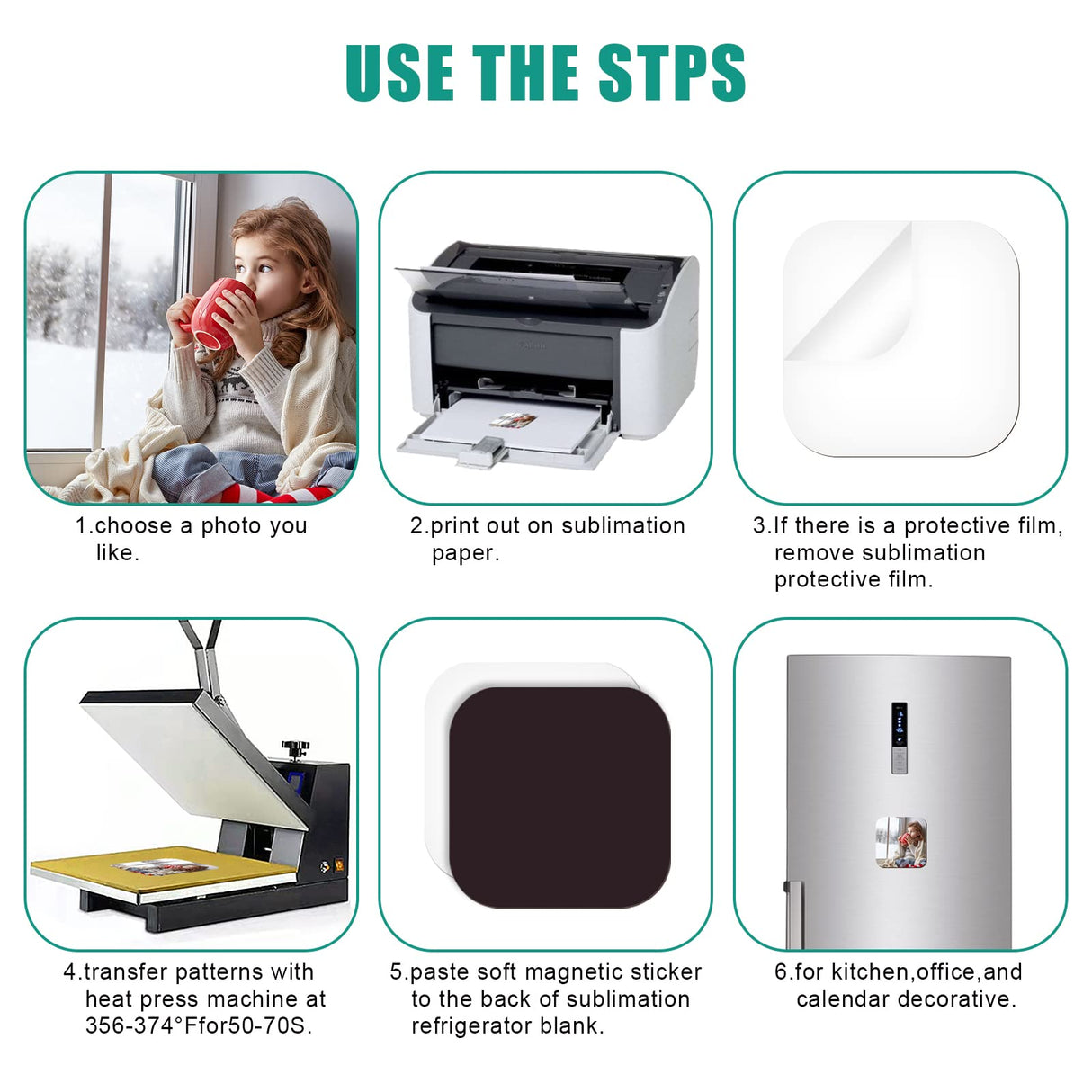 SAVITA 24pcs Sublimation Fridge Magnets, 2x2inch Sublimation Magnet Blanks Bulk Square Refrigerator Magnets for Home Kitchen Office Whiteboard Decoration SAVITA