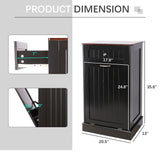 TOLEAD Tilt Out Trash Cabinet,Antique-Style Beadboard Kitchen Island with Solid Wood Tabletop & Drawer, Pet Proof Trash Can, Wood Laundry Cabinet (Single Black) TOLEAD