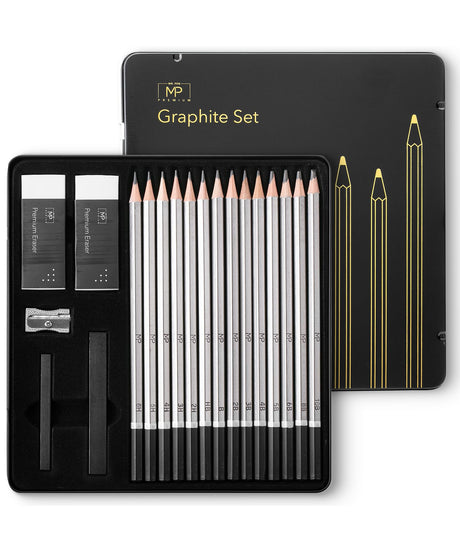 Mr. Pen- Sketch Pencils for Drawing, 19 Pcs, With Graphite Sticks, Erasers and Sharpener, Art Pencils for Sketching, Back to School Supplies Mr. Pen