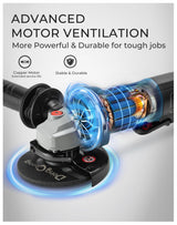 DongCheng 9.2 Amp Power Angle Grinders, 4-1/2 in., 11800RPM, Tool-Free Guard, Electric Metal Grinder Tool, Small Corded Angle Grinder, Paddle Switch, Shockproof Handle for Cutting, Grinding, Polishing Dong Cheng