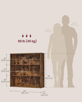 VASAGLE Custos Collection - Bookshelf, 3-Tier Bookcase, Book Shelf, Open Storage Shelf, 9.4 x 31.5 x 32 Inches, for Living Room, Home Office, Dinning Room, Rustic Brown ULBC173X01 VASAGLE