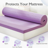 BDEUS 2 inch Mattress Topper, Cooling Gel Memory Foam Bed Topper for Pressure Relief and Back Pain, CertiPUR-US Certified, Dorm Essentials, Twin (Purple) BDEUS
