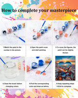 TOCARE Paint by Numbers Kit for Adults Beach Sunset, Acrylic Adult Paint by Number Sunset with Crystal Heart 16x20inch for Home Wall Decor TOCARE