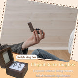 WisePoint Personalized Wooden Ring Box, Mini Engagement Ring Holder Box with Double Slot, Square Wedding Ring Box for Ring, Elegant and Retro Ring Holder Box for Wedding, Ceremony (black) WisePoint