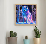 Diamond Art Kits for Adults, Wolves Diamond Painting Kits for Adults Beginner Round Full Drill Gem Painting Diamond Dot Gem Art Kit Home Wall Decor 13.7x13.7inch BYGFHLYW