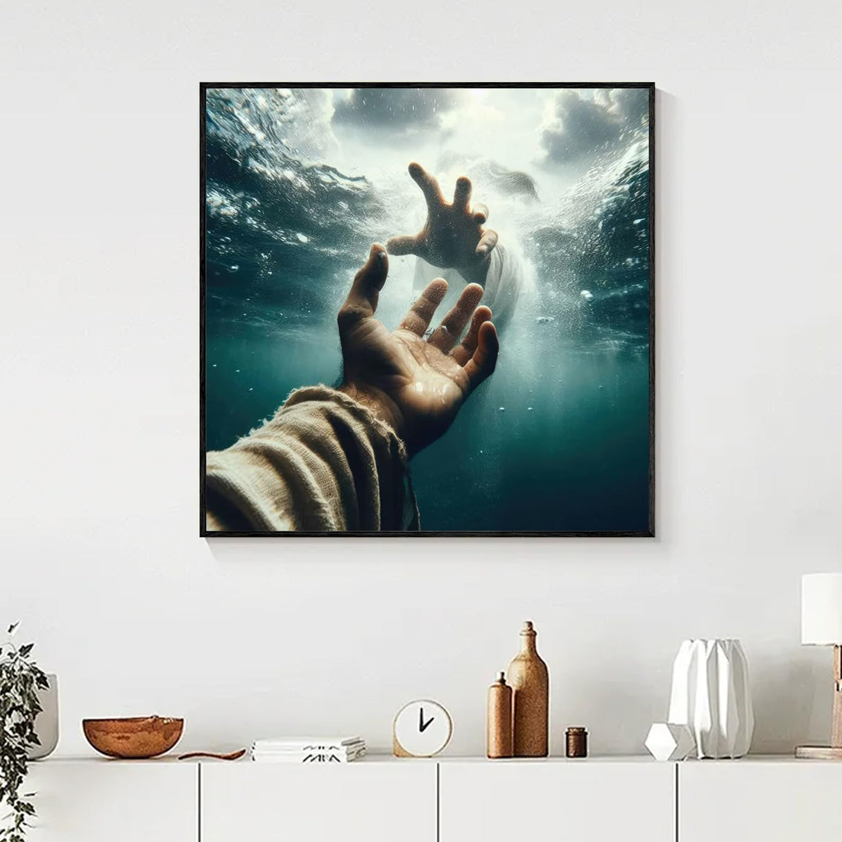 Yezavesu Diamond Art Kits for Adults, Jesus 5D Diamond Painting Kit for Beginners, Inspiring Faith DIY Round Full Drill Painting with Gem Art Kits for Home Wall Decor 14 x 14 Inch Yezavesu