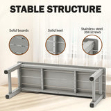 WISHCII Outdoor Bench, Poly Lumber Weatherproof, 2 Person Patio Benches for Outdoors, Never Rot and Fade Backless Bench, Suit for Garden Park and Porch(Grey) WISHCII