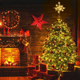 DULEFUN Christmas Tree Topper Lighted 13.5” Gold Star Tree Toppers with 20 LED Lights Christmas Tree Top Ornament for New Year Holiday Home Office Indoor Decorations DULEFUN