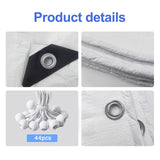 HFYZZ 10 x 20 Ft Heavy Duty Carport Replacement Canopy Waterproof UV Protected Garage Top Shelter Tarp Tent Cover with 44 Ball Bungees Cords, Only Top Cover, White HFYZZ